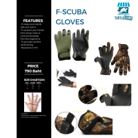 F Gloves Scuba Neoprene 2mm ถุงมือดำน้ำ กันแดด กันหนาว พร้อมส่ง