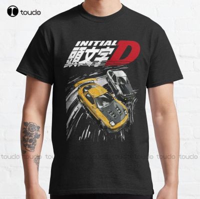 Initial D - Mounn Drift Racing Tandem Ae86 Vs Fd Rx-7 Classic T-Shirt Mens Cotton T&nbsp;Shirts Funny Art Streetwear Cartoon Tee