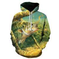 Fishing Men Hoodies Bass 3D Walleye Printed Funny Carp Sweatshirts Outdoor Trout Casual Sweatshirt Catfish Hoodie Men Hoody Koi