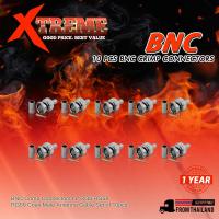 ขั้วต่อตัวผู้ Crimp BNC สำหรับ RG6 RG58 RG59 Coax สายเคเบิ้ลเสาอากาศชุด 10ชิ้น