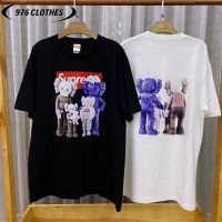 976 [พร้อมส่ง] เสื้อยืดแขนสั้น ซูพรีม supre me &amp; kaws SML2XL3XL