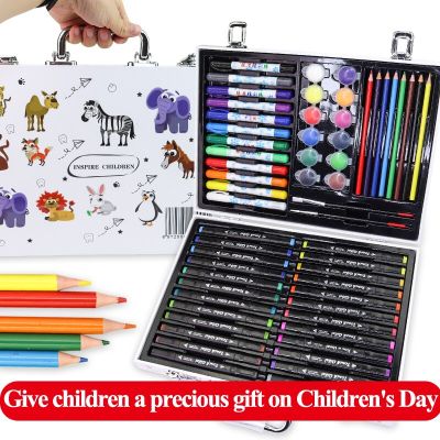 50/59/65/66pcs Childrens Drawing Set with Marker Coloring Book Watercolor Paint Brush Color Pencil Professional Art supplies