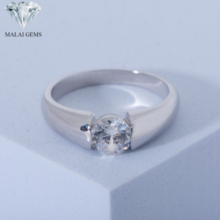 malai-gems-แหวนเพชร-เงินแท้-925-เคลือบทองคำขาว-ประดับเพชรสวิส-cz-รุ่น-291-941y0082-6-แถมกล่อง-แหวนเงินแท้-แหวนเงิน-แหวน