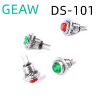 5/10Pcs DS-101 8mm 2Pin Push Button Switch Mini Lockless Self-reset Panel Mount Momentary Normally Open Round Switch Red Green Electrical Circuitry  P