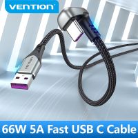 Vention P40 P30สายเคเบิ้ล Type C สำหรับ Huawei แบบ USB 66W,สายชาร์จเร็วทำมุม180 ° สำหรับนินเทนโดสวิตช์ Xiaomi สาย USB C รูปตัวยู