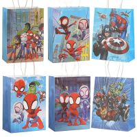 Disney Avengers/Hulk /Iron Man/Spiderman Theme Paper Gift Bags Candy Boxes For Kids Birthday Party Decorate Christmas Gift Bags Storage Boxes