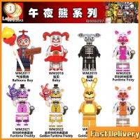 Leburst【พร้อมส่ง】ห้าคืนในงานบล็อกตัวต่อฟิกเกอร์ขนาดเล็กของ Freddy Minifigures ของเล่นเกมบล็อกตัวต่อ WM6097