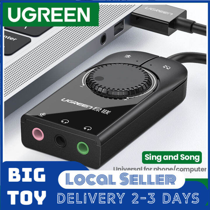 Ugreen Usb Sound Card External Audio Card 3 5mm Usb Adapter Usb To Earphone Headphone Audio