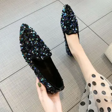 Shiny flat outlet shoes