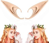 Fairy คอสเพลย์ Ears-1คู่ Elf Pixie Latex Pointy Evil Ears สำหรับ Halloween Renaissance Christmas LARP คอสเพลย์อุปกรณ์เสริม,อะนิเมะปาร์ตี้เครื่องแต่งกาย Photo Props