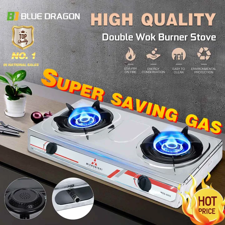 Heavy Duty Double Burner Gas Stove Stainless Body gas stove double