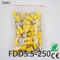 FDD5.5-250 FDD5-250 Female Insulated Electrical Crimp Terminal for 4-6mm2 wire Connectors Cable Wire Connector 100PCS/Pack FDD Electrical Circuitry Pa