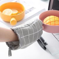 Kitchen Cotton And Linen Baking Gloves Microwave Oven Gloves Heat Insulation High-temperature Oven Scald Proof Gloves