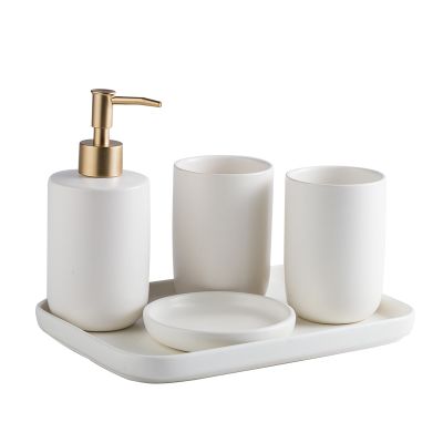 【jw】♝  Conjunto de louças sanitárias cerâmica estilo do norte europeu conjunto lavagem escova dentes copo decoração banheiro presente para mesa vaso sanitário
