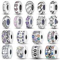 【YF】 925 Sterling Spacer Beads Garra de Gato Borboleta Silicone Colorido Zircão Se Encaixa Original Pulseira Pandora Jóias Finas