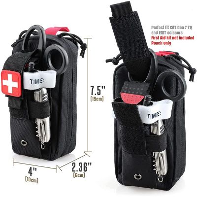 ；。‘【； Tactical Molle  EDC Pouch EMT Emergency Bandage Tourniquet Scissors IFAK Pouch First Aid Kit Survival Bag Military Pack