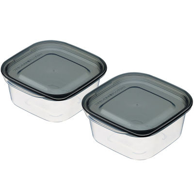 INOMATA กล่องเก็บอาหารแบบปิดผนึก 2 ชิ้น (270 มล.) ท่อไอเสีย เตาอบเครื่องล้างจานปลอดภัย สีดำ