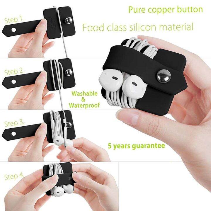 Earphone Cable Organizer Silicone Wrap Headphone Cable Manager Cable