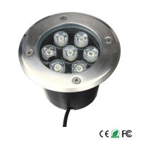 7วัตต์ LED กลางแจ้งพื้นดินสวนชั้นใต้ดินฝังโคมไฟจุดไฟภูมิทัศน์ DC12V85-265โวลต์