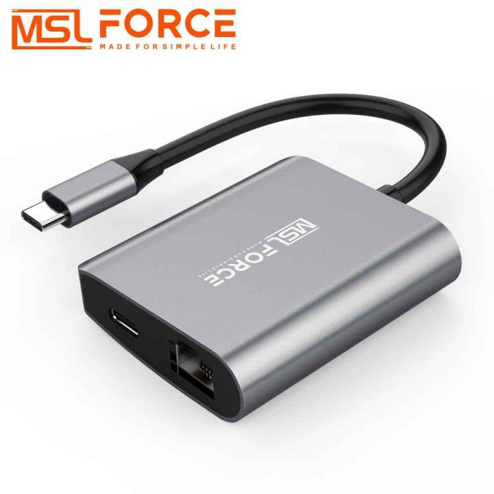 USBC Gigabit RJ45 Adapter With PD100W Passthrough Power , 1000Mbps