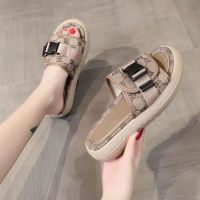 【July】 Internet celebrity thick-soled fashion 2023 super soft Korean version all-match street shooting lazy people slip on ins fairy sandals and slippers for outside