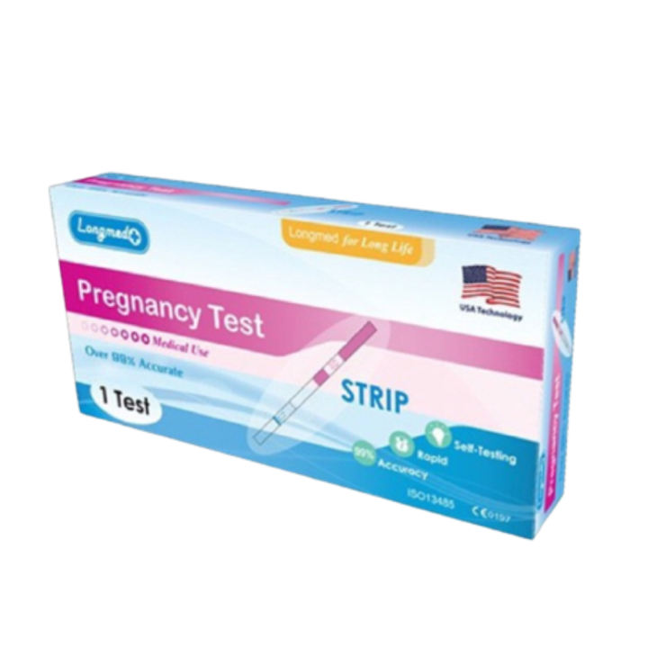 longmed-pregnancy-test-strip-ชุดตรวจครรภ์แบบจุ่ม-1test-กล่อง