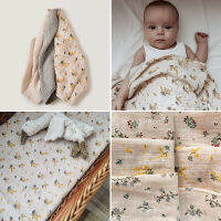 120*120cm G&amp;F Baby Cotton Blankets Soft Flower Pattern Vintage Style Swaddle Wrap Feeding Burp Cloth Towel Scarf Baby Stuff