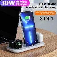 ZZOOI 3 in 1 30W Wireless Charger Stand For iPhone 11 12 13Pro Max Phone Holder Qi Fast Charging Station Dock For Apple Watch AirPods