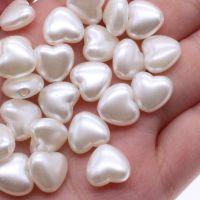 CHONGAI 50PCS Heart Flower Shell  Acrylic Beads DIY Imitation Pearl Style Making Necklace Bracelet Jewelry Accessories 10x11mm Beads