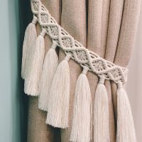 【LZ】 Macrame Curtain Tie Curtain Straps Tassels Hand-woven Cotton Rope CurtainTie Backs Curtain Accessories Hanging Wall Boho Decor