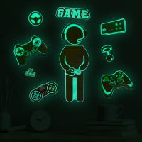 Luminous Game Stickers On The Wall For Boys Room Gaming Zone Bedroom Home Decor PVC Wallpaper Glow In The Dark Gamer Wall Decals Wall Stickers Decals