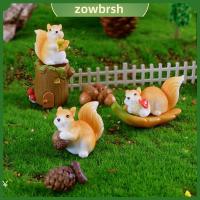 ZOWBRSH 6pcs เรซิน ตุ๊กตาสัตว์กระรอก บ้านตุ๊กตาบ้านตุ๊กตา กระรอกกระรอกกระรอก ของตกแต่งบ้านโคนต้นสน การ์ตูนลายการ์ตูน สีสันสดใส ตุ๊กตากระรอกตัวเล็ก เครื่องประดับน่ารักๆ