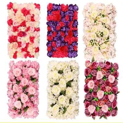 Artificial Silk Rose Peony Flowers Wall Flower panels For Wedding Ho Home Decor Baby Shower Backdrops Wedding Wall Decor