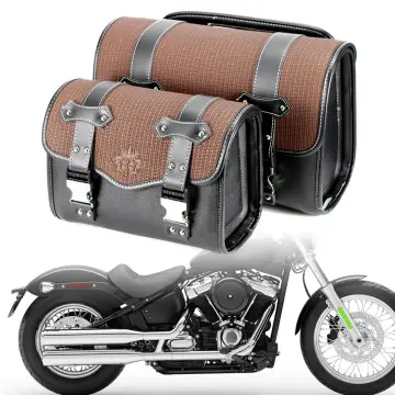 CHOPPER LEATHER BAG Motorcycle Bag Front Fork Tool Bag Chopper Bag Storage  Barrel Tool Pouch Leather Roll Bag for My Bike 