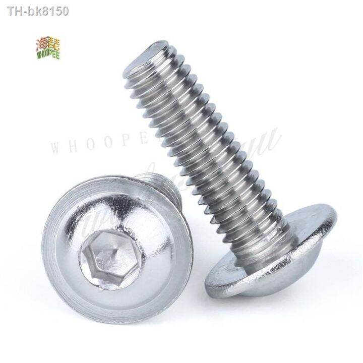 5 50pcs M3 M4 M5 M6 M8 M10 304 Stainless Steel Half Round Button Flange Head With Washer Inner 6351