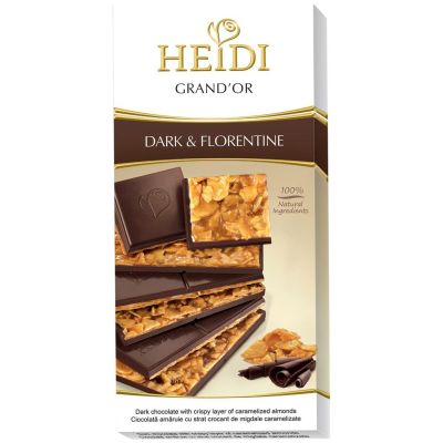 Premium import🔸( x 1) Heidi Chocolate Grandor 3 รส ชาติใหม่ ดาร์กและไวท์ช๊อกโกแลต ผสมฮาเซลนัมและคาราเมล ขนาด 100 กรัม Dark&amp;Florentine HD69