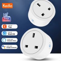 UK Tuya Smart Wifi Plug 16A/20A Smart Socket With Power Monitor Timing Wireless Remote Control With Alexa Google Home Yandex