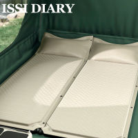 ISSI Diary ที่นอนเป่าลมพับได้สองชั้นแบบพกพาสำหรับการเดินทางตั้งแคมป์กลางแจ้งฟูกรองนอนพองอัตโนมัติตั้งแคมป์