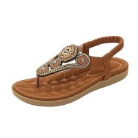 ร้อน, ร้อน★Korenan Women Beaded Sandals Casual Non-slip Beach Flat Sandals