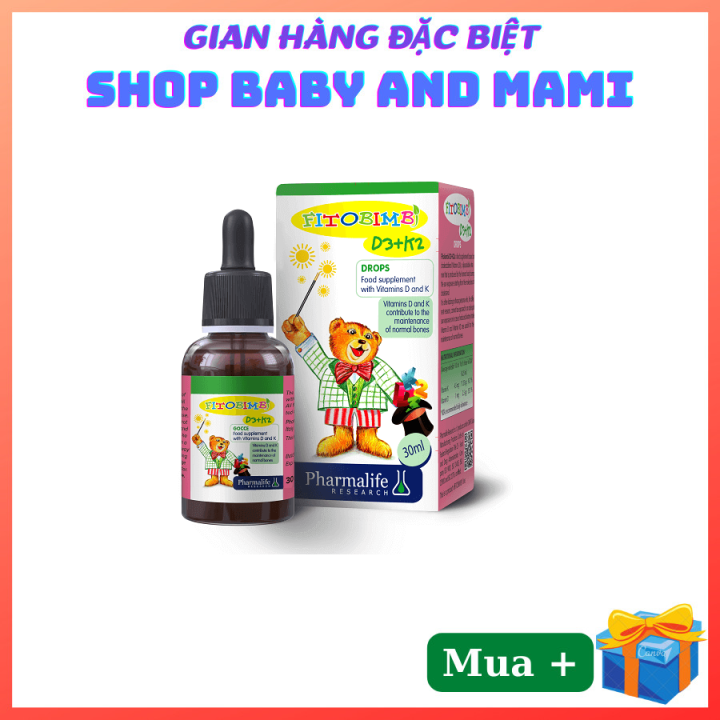 ( QUÀ TẶNG HẤP DẪN CHO BÉ YÊU ) Fitobimbi D3+K2 Bổ sung vitamin D3 và