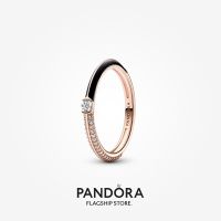 Official Store Pandora ME 14K Rose Gold Plated Pavé &amp; Black Dual Ring