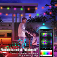 LED Ball Garland โคมไฟกลางแจ้งสี Fairy String ไฟ5M10M App รีโมทคอนล USB Light งานแต่งงานวันหยุด Xmas Decoratio