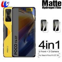 ฟิล์มไฮโดรเจลผิวด้าน4in1,สำหรับ Xiaomi Poco F4 GT F4 GT 5G 999D ฟิล์มป้องกันหน้าจอแบบโค้งไม่ใช้กระจก Poko Little F 4 Pocof4 GT M4 X4 Pro 5G 4G