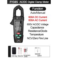 【LZ】✹✹♝  FY385 Clamp Multímetro Digital DC Corrente AC 9999 Contagens Amperímetro Testador de Tensão Carro Hz Capacitância NCV Ohm