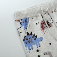 【cw】 Boys Knit Trousers Autumn New European and American Style Childrens Clothing Cartoon Printed Dinosaur Trousers 【hot】