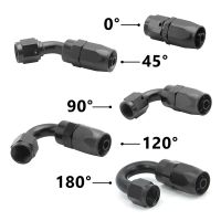 AN8 Straight 0 45 90 120 180 Degree Reusable Swivel Hose End Fitting For Stainless Steel Braided hose Black