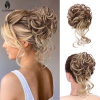 Synthetic Messy Bun Curly Scrunchie Hair Elastic Band Chignon Hair Donut Hairpiece Extensions For Women Belts