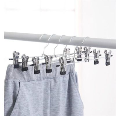 5Pcs/Lot Hangers for Clothes Stainless Steel Clip Stand Hanger Pants Skirt Kid Clothes Adjustable Pinch Grip Cabide Clothes Hangers Pegs