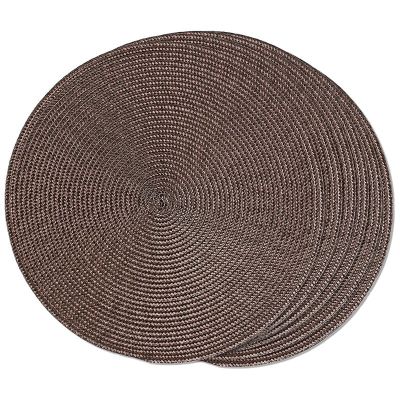 Round Braided Placemats Set of 6 Table Mats for Dining Tables Woven Washable Non-Slip Place Mats 15 Inch