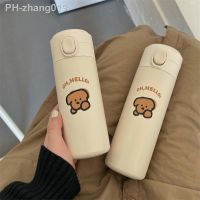 350/450ml Kawaii Korea Thermos Water Bottle Stainless Steel Cute Insulated Portable Gym Thermos Cup For Tea Water Coffee Milk